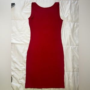 Red dress with open back